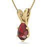 Garnet Necklace: Garnet Jewelry: 1 Carat Pear Shape Garnet Necklace In 14K Yellow Gold Over Sterling Silver, 18 Inches Image-2
