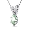 3/4 Carat Pear Shape Green Amethyst Necklace In Sterling Silver, 18 Inches Image-2
