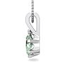 3/4 Carat Pear Shape Green Amethyst Necklace In Sterling Silver, 18 Inches Image-3