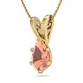 3/4 Carat Pear Shape Morganite Necklace In 14K Yellow Gold Over Sterling Silver With 18 Inch Chain Image-2