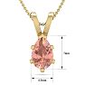 3/4 Carat Pear Shape Morganite Necklace In 14K Yellow Gold Over Sterling Silver With 18 Inch Chain Image-5