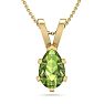 1 Carat Pear Shape Peridot Necklace In 14K Yellow Gold Over Sterling Silver, 18 Inches Image-1