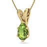 1 Carat Pear Shape Peridot Necklace In 14K Yellow Gold Over Sterling Silver, 18 Inches Image-2