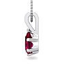 1 Carat Pear Shape Ruby Necklace In Sterling Silver, 18 Inches Image-3