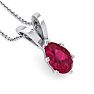1 Carat Pear Shape Ruby Necklace In Sterling Silver, 18 Inches Image-4