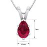 1 Carat Pear Shape Ruby Necklace In Sterling Silver, 18 Inches Image-5