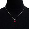 1 Carat Pear Shape Ruby Necklace In Sterling Silver, 18 Inches Image-6