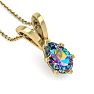3/4 Carat Pear Shape Mystic Topaz Necklace In 14 Karat Yellow Gold Over Sterling Silver, 18 Inches Image-4