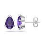 1 1/2 Carat Pear Shape Amethyst Stud Earrings In Sterling Silver Image-1