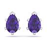 1 1/2 Carat Pear Shape Amethyst Stud Earrings In Sterling Silver Image-4