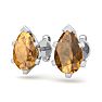 1 1/2 Carat Pear Shape Citrine Stud Earrings In Sterling Silver Image-2