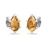 1 1/2 Carat Pear Shape Citrine Stud Earrings In Sterling Silver Image-3