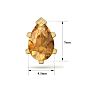 1 1/2 Carat Pear Shape Citrine Stud Earrings In 14K Yellow Gold Over Sterling Silver Image-5