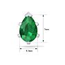 1 1/2 Carat Pear Shape Emerald Stud Earrings In Sterling Silver Image-5