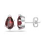 Garnet Earrings: Garnet Jewelry: 2 Carat Pear Shape Garnet Stud Earrings In Sterling Silver Image-1