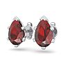 Garnet Earrings: Garnet Jewelry: 2 Carat Pear Shape Garnet Stud Earrings In Sterling Silver Image-2
