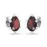Garnet Earrings: Garnet Jewelry: 2 Carat Pear Shape Garnet Stud Earrings In Sterling Silver Image-3