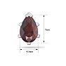 Garnet Earrings: Garnet Jewelry: 2 Carat Pear Shape Garnet Stud Earrings In Sterling Silver Image-5