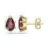 Garnet Earrings: Garnet Jewelry: 2 Carat Pear Shape Garnet Stud Earrings In 14K Yellow Gold Over Sterling Silver Image-1