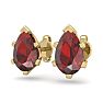 Garnet Earrings: Garnet Jewelry: 2 Carat Pear Shape Garnet Stud Earrings In 14K Yellow Gold Over Sterling Silver Image-2
