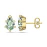 1 1/2 Carat Pear Shape Green Amethyst Stud Earrings In 14K Yellow Gold Over Sterling Silver Image-1