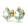 1 1/2 Carat Pear Shape Green Amethyst Stud Earrings In 14K Yellow Gold Over Sterling Silver Image-2