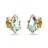 1 1/2 Carat Pear Shape Green Amethyst Stud Earrings In 14K Yellow Gold Over Sterling Silver Image-3