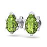 1 3/4 Carat Pear Shape Peridot Stud Earrings In Sterling Silver Image-2
