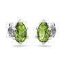 1 3/4 Carat Pear Shape Peridot Stud Earrings In Sterling Silver Image-3