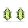 1 3/4 Carat Pear Shape Peridot Stud Earrings In Sterling Silver Image-4