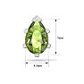 1 3/4 Carat Pear Shape Peridot Stud Earrings In Sterling Silver Image-5