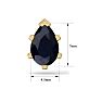 2 Carat Pear Shape Sapphire Stud Earrings In 14K Yellow Gold Over Sterling Silver Image-5