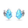2 Carat Pear Shape Blue Topaz Stud Earrings In Sterling Silver Image-3