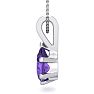 1 Carat Pear Shape Amethyst Necklace In Sterling Silver, 18 Inches Image-3