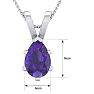 1 Carat Pear Shape Amethyst Necklace In Sterling Silver, 18 Inches Image-5