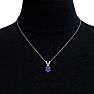 1 Carat Pear Shape Amethyst Necklace In Sterling Silver, 18 Inches Image-6
