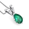 1 Carat Pear Shape Emerald Necklaces In Sterling Silver, 18 Inch Chain Image-4
