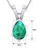 1 Carat Pear Shape Emerald Necklaces In Sterling Silver, 18 Inch Chain Image-5