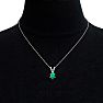1 Carat Pear Shape Emerald Necklaces In Sterling Silver, 18 Inch Chain Image-6