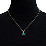 1 Carat Pear Shape Emerald Necklaces In 14 Karat Yellow Gold Over Sterling Silver, 18 Inch Chain Image-6
