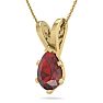 Garnet Necklace: Garnet Jewelry: 1 1/2 Carat Pear Shape Garnet Necklace In 14K Yellow Gold Over Sterling Silver, 18 Inches Image-2