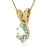 1 Carat Pear Shape Green Amethyst Necklace In 14K Yellow Gold Over Sterling Silver, 18 Inches Image-2