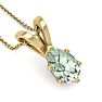 1 Carat Pear Shape Green Amethyst Necklace In 14K Yellow Gold Over Sterling Silver, 18 Inches Image-4
