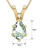 1 Carat Pear Shape Green Amethyst Necklace In 14K Yellow Gold Over Sterling Silver, 18 Inches Image-5