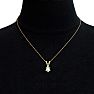 1 Carat Pear Shape Green Amethyst Necklace In 14K Yellow Gold Over Sterling Silver, 18 Inches Image-6