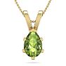 1 1/3 Carat Pear Shape Peridot Necklace In 14K Yellow Gold Over Sterling Silver, 18 Inches Image-1