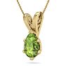 1 1/3 Carat Pear Shape Peridot Necklace In 14K Yellow Gold Over Sterling Silver, 18 Inches Image-2