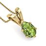 1 1/3 Carat Pear Shape Peridot Necklace In 14K Yellow Gold Over Sterling Silver, 18 Inches Image-4