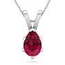 1 1/2 Carat Pear Shape Ruby Necklace In Sterling Silver, 18 Inches Image-1
