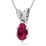 1 1/2 Carat Pear Shape Ruby Necklace In Sterling Silver, 18 Inches Image-2